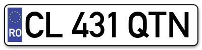 Placuta inmatriculare numar auto  CL-431-QTN, CL 431 QTN, CL431QTN