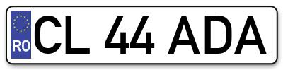 Placuta inmatriculare numar auto  CL-44-ADA, CL 44 ADA, CL44ADA