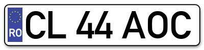 Placuta inmatriculare numar auto  CL-44-AOC, CL 44 AOC, CL44AOC