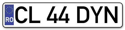 Placuta inmatriculare numar auto  CL-44-DYN, CL 44 DYN, CL44DYN