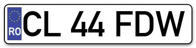 Placuta inmatriculare numar auto  CL-44-FDW, CL 44 FDW, CL44FDW
