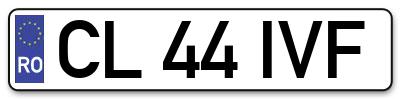 Placuta inmatriculare numar auto  CL-44-IVF, CL 44 IVF, CL44IVF
