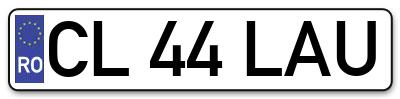 Placuta inmatriculare numar auto  CL-44-LAU, CL 44 LAU, CL44LAU
