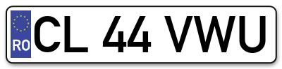 Placuta inmatriculare numar auto  CL-44-VWU, CL 44 VWU, CL44VWU