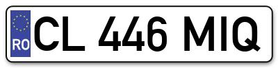 Placuta inmatriculare numar auto  CL-446-MIQ, CL 446 MIQ, CL446MIQ