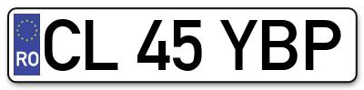 Placuta inmatriculare numar auto  CL-45-YBP, CL 45 YBP, CL45YBP