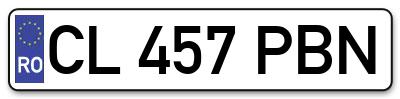 Placuta inmatriculare numar auto  CL-457-PBN, CL 457 PBN, CL457PBN