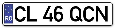 Placuta inmatriculare numar auto  CL-46-QCN, CL 46 QCN, CL46QCN