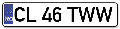 Placuta inmatriculare numar auto  CL-46-TWW, CL 46 TWW, CL46TWW