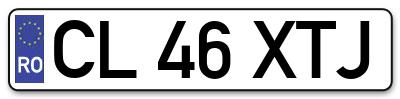 Placuta inmatriculare numar auto  CL-46-XTJ, CL 46 XTJ, CL46XTJ