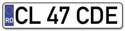 Placuta inmatriculare numar auto  CL-47-CDE, CL 47 CDE, CL47CDE