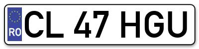 Placuta inmatriculare numar auto  CL-47-HGU, CL 47 HGU, CL47HGU