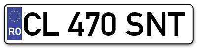 Placuta inmatriculare numar auto  CL-470-SNT, CL 470 SNT, CL470SNT