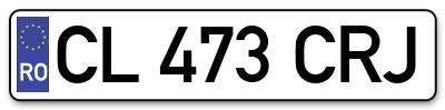 Placuta inmatriculare numar auto  CL-473-CRJ, CL 473 CRJ, CL473CRJ