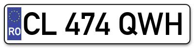 Placuta inmatriculare numar auto  CL-474-QWH, CL 474 QWH, CL474QWH