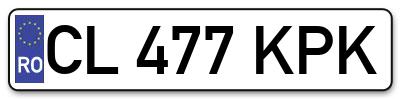Placuta inmatriculare numar auto  CL-477-KPK, CL 477 KPK, CL477KPK