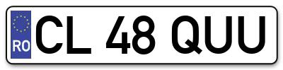 Placuta inmatriculare numar auto  CL-48-QUU, CL 48 QUU, CL48QUU