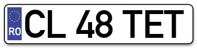 Placuta inmatriculare numar auto  CL-48-TET, CL 48 TET, CL48TET