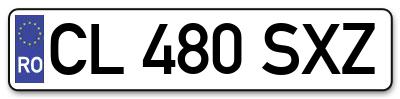 Placuta inmatriculare numar auto  CL-480-SXZ, CL 480 SXZ, CL480SXZ