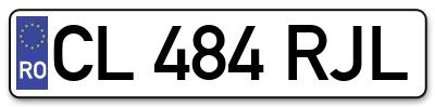 Placuta inmatriculare numar auto  CL-484-RJL, CL 484 RJL, CL484RJL