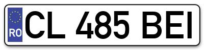 Placuta inmatriculare numar auto  CL-485-BEI, CL 485 BEI, CL485BEI