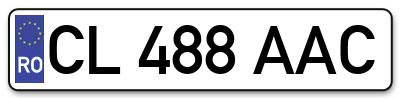 Placuta inmatriculare numar auto  CL-488-AAC, CL 488 AAC, CL488AAC
