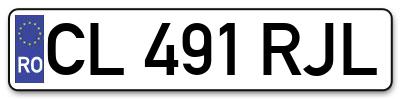Placuta inmatriculare numar auto  CL-491-RJL, CL 491 RJL, CL491RJL