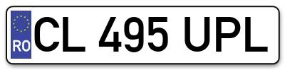 Placuta inmatriculare numar auto  CL-495-UPL, CL 495 UPL, CL495UPL