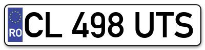 Placuta inmatriculare numar auto  CL-498-UTS, CL 498 UTS, CL498UTS