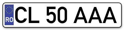 Placuta inmatriculare numar auto  CL-50-AAA, CL 50 AAA, CL50AAA