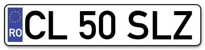 Placuta inmatriculare numar auto  CL-50-SLZ, CL 50 SLZ, CL50SLZ