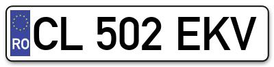 Placuta inmatriculare numar auto  CL-502-EKV, CL 502 EKV, CL502EKV