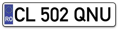 Placuta inmatriculare numar auto  CL-502-QNU, CL 502 QNU, CL502QNU