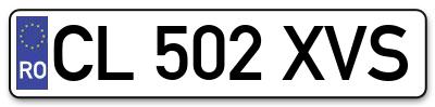 Placuta inmatriculare numar auto  CL-502-XVS, CL 502 XVS, CL502XVS