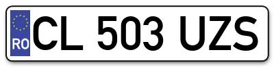 Placuta inmatriculare numar auto  CL-503-UZS, CL 503 UZS, CL503UZS