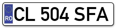 Placuta inmatriculare numar auto  CL-504-SFA, CL 504 SFA, CL504SFA
