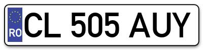 Placuta inmatriculare numar auto  CL-505-AUY, CL 505 AUY, CL505AUY
