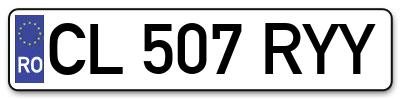 Placuta inmatriculare numar auto  CL-507-RYY, CL 507 RYY, CL507RYY