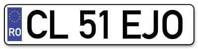Placuta inmatriculare numar auto  CL-51-EJO, CL 51 EJO, CL51EJO