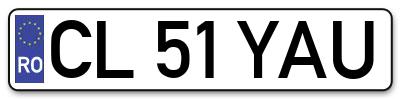 Placuta inmatriculare numar auto  CL-51-YAU, CL 51 YAU, CL51YAU