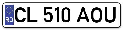 Placuta inmatriculare numar auto  CL-510-AOU, CL 510 AOU, CL510AOU