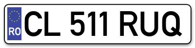 Placuta inmatriculare numar auto  CL-511-RUQ, CL 511 RUQ, CL511RUQ