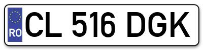 Placuta inmatriculare numar auto  CL-516-DGK, CL 516 DGK, CL516DGK