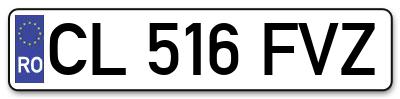 Placuta inmatriculare numar auto  CL-516-FVZ, CL 516 FVZ, CL516FVZ