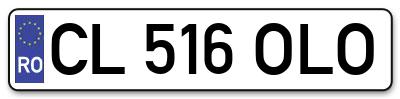 Placuta inmatriculare numar auto  CL-516-OLO, CL 516 OLO, CL516OLO