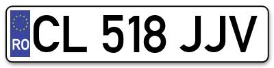 Placuta inmatriculare numar auto  CL-518-JJV, CL 518 JJV, CL518JJV