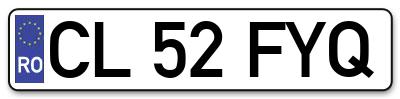 Placuta inmatriculare numar auto  CL-52-FYQ, CL 52 FYQ, CL52FYQ