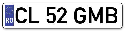 Placuta inmatriculare numar auto  CL-52-GMB, CL 52 GMB, CL52GMB