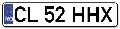 Placuta inmatriculare numar auto  CL-52-HHX, CL 52 HHX, CL52HHX