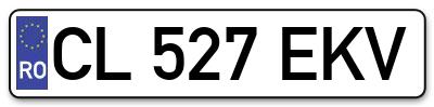 Placuta inmatriculare numar auto  CL-527-EKV, CL 527 EKV, CL527EKV